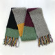 Mens Multicolored Scarf Grey Green-Burgundy