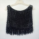 Black Fishnet Fringe Crop Top