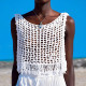 Beach Coverup White Mesh Top