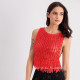 Cover Up Mesh Crop Top - Orange